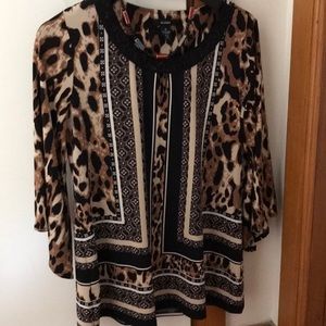Multi-print Beaded Tunic Top